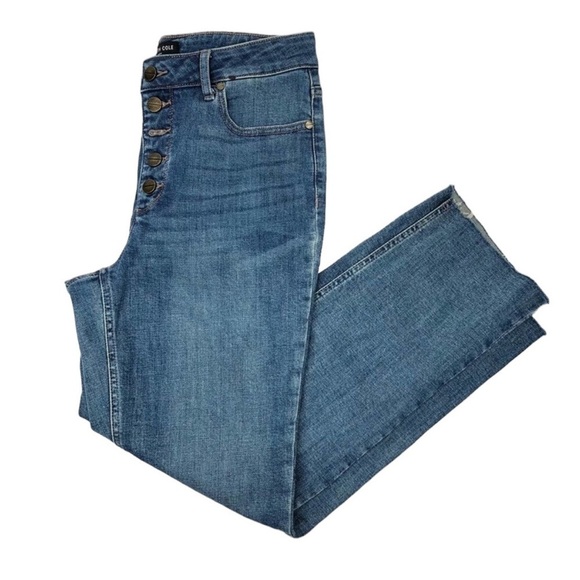 🌺KENNETH COLE NEW YORK  High Waist Button Fly Straight Jeans Size 8🌺 - Picture 3 of 9